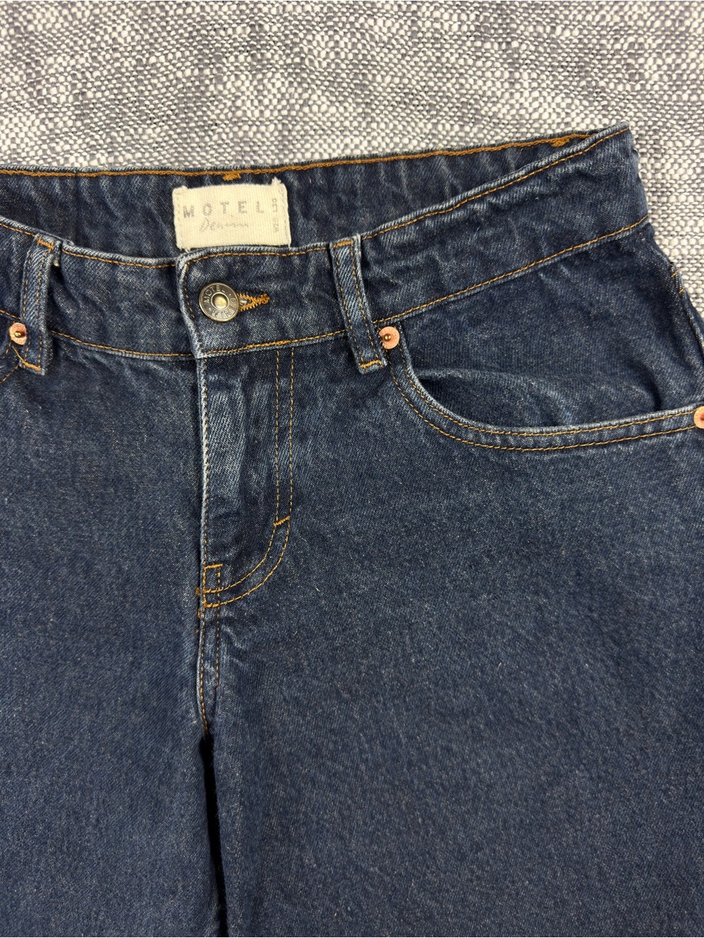 Motel Rocks Jeans Women’s 26 Low Rise Wide Leg Baggy Relaxed Dark wash - Picture 3 of 7